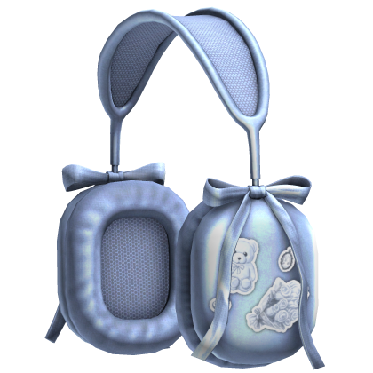 Ribboned Coquette Headphones (Sky Blue) Roblox item