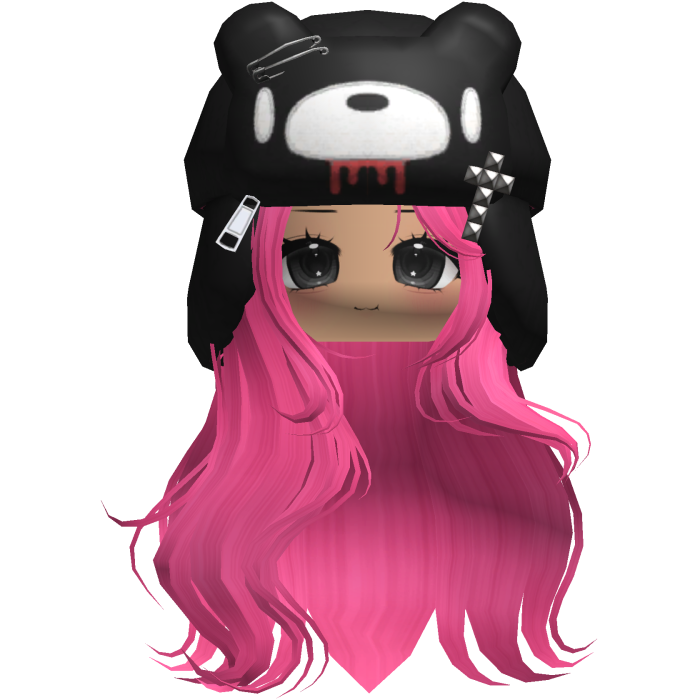 Fuzzy Bear Ushanka Flowy Long Hair (Hot Pink)