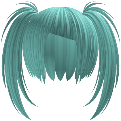 Messy Anime Twintails Light Teal