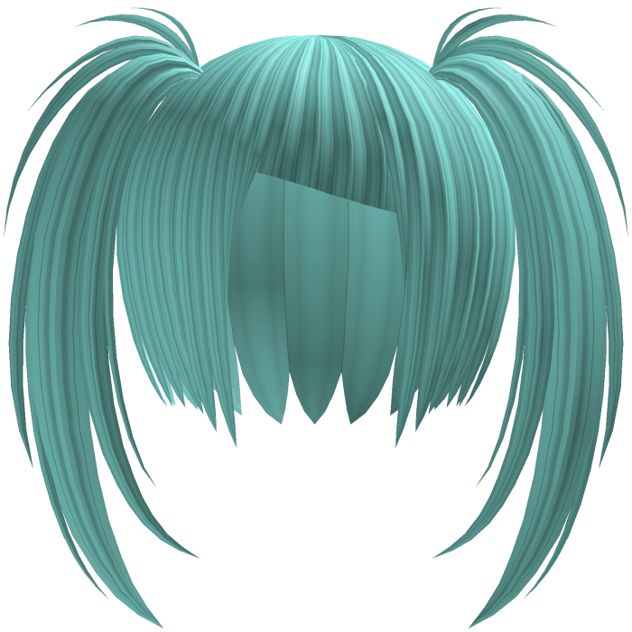Messy Anime Twintails Light Teal