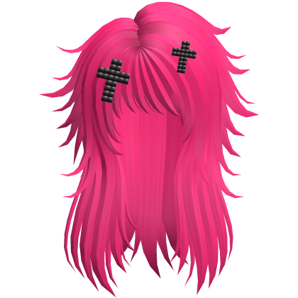 Scene Spiky Hair Stud Cross - Pink