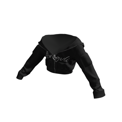Black Cropped Off Shoulder Angvli Hoodie thumbnail