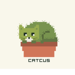 Cactus 8-bit cats