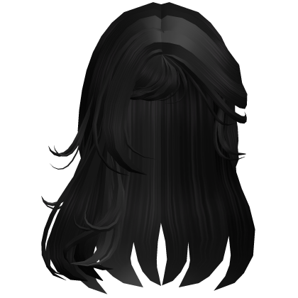 Emo Long Messy Hair w/ Side Bangs (Black) Roblox item