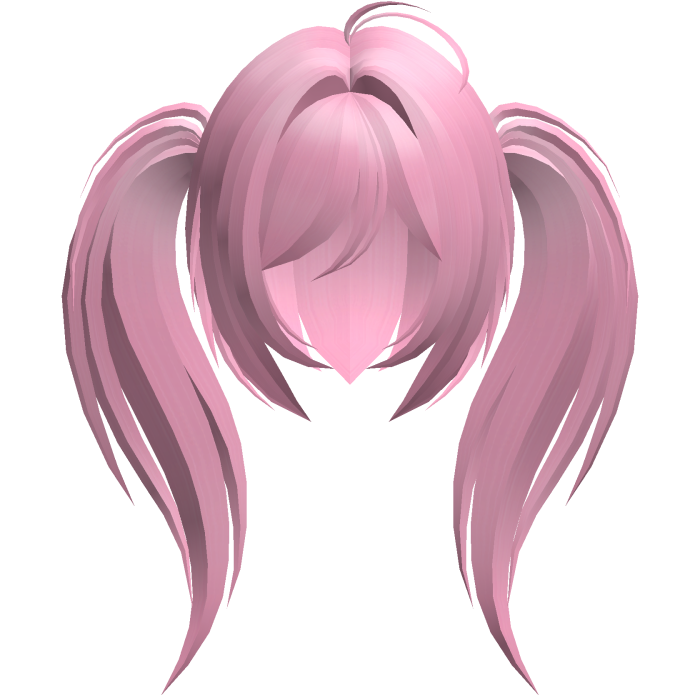 moe emo long fluffy side ponytails hot pink