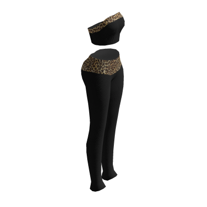 Leopard Print Black Flare Leggings