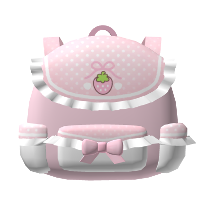 cutesy pink strawberry backpack thumbnail