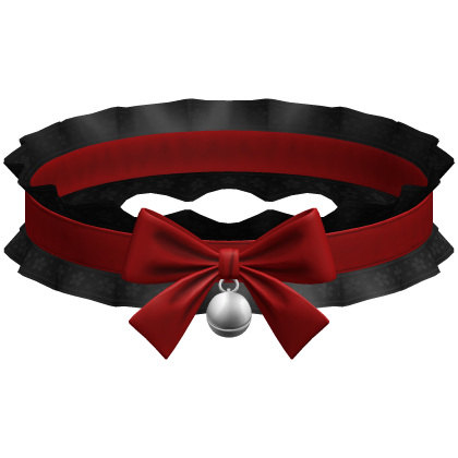 Red Ruffled Choker Kawaii Bow Bell Collar 3.0