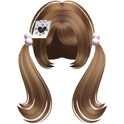 ♡ cute low pigtails y2k moe hair bangs (ginger) Roblox item