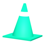 Cyan Traffic Cone