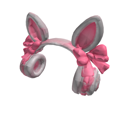 Pink Bunny Headphones Roblox item