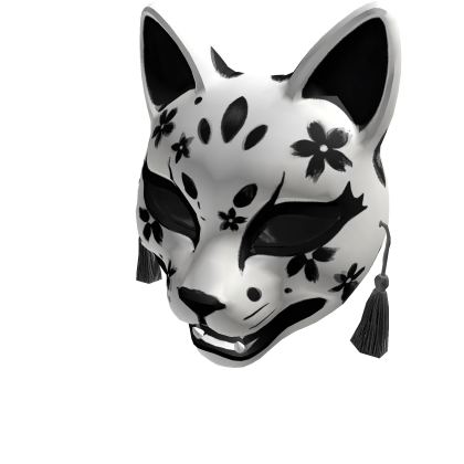 Black and White Kitsune Mask