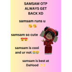 SAMSAM OTP ALWAYS GET BACK XD