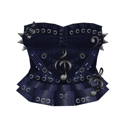 cute dark blue emo spikey musical dress Roblox item