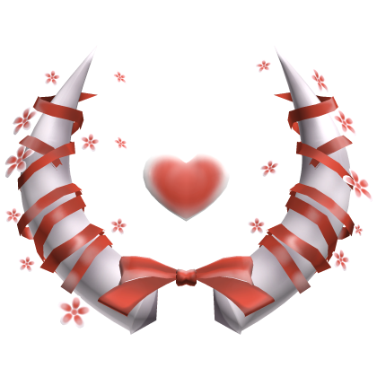 Red Heart Flower Horns Cute Angel Aura