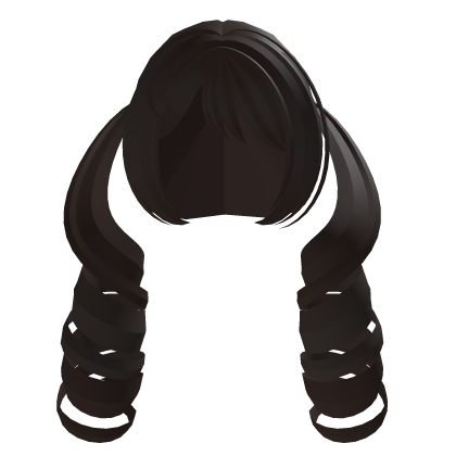 cute kawaii brown adorable short curly pigtails  Roblox item