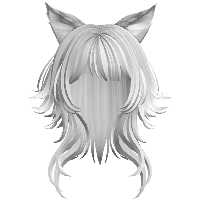 Cat Ear Wavy Hair - White