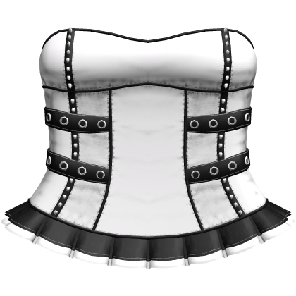 Gothic Emo Corset Dress in White & Black