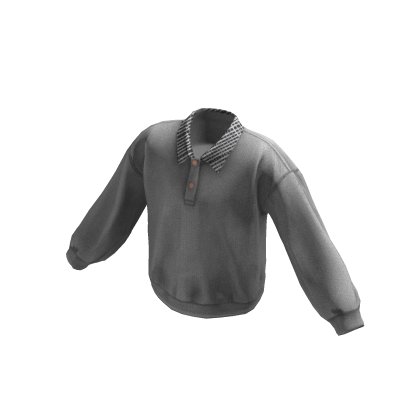Baggy Collared Polo Sweater Grey thumbnail