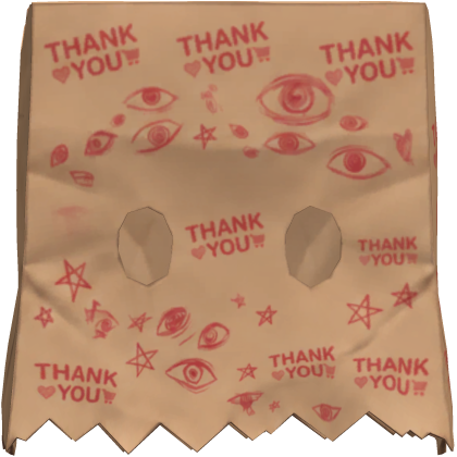 'Thank You' Paper Bag Over Head