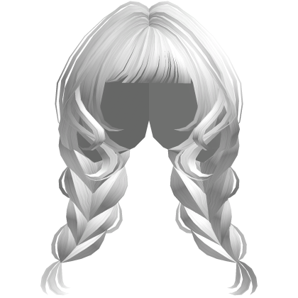 Soft Fluffy Anime Twin White Braids Roblox item