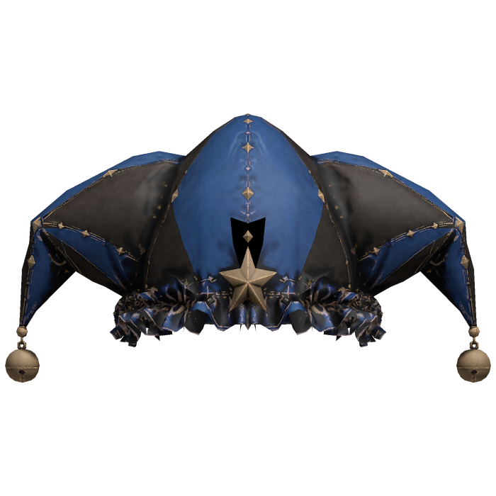 Blue Black Harlequin Jester Hat