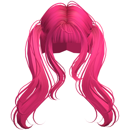 Hot Pink Cute Flowy High Pigtails