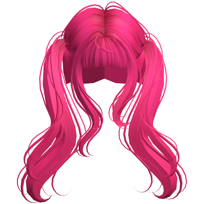 Hot Pink Cute Flowy High Pigtails