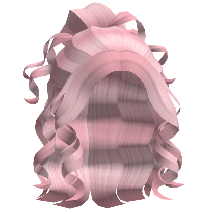 Curly Half Up Half Down Pink thumbnail