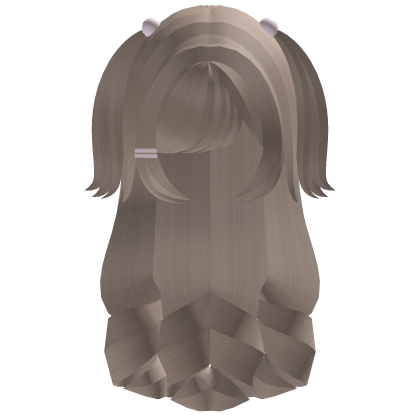 ♡ light brown long tuft cute kawai curly hair Roblox item