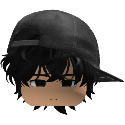 Boy Black Hair W/ Cool Cap Roblox item render