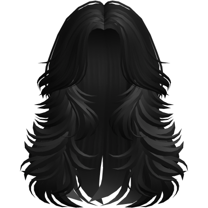 Messy Emo Spikey Wolfcut Hair Black Roblox item