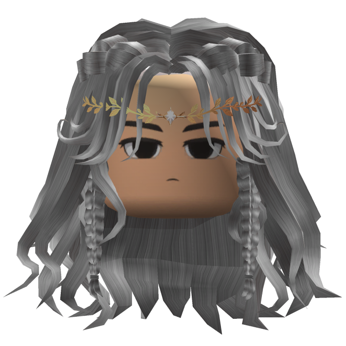 Long Wavy Hair w/ Circlet (Silver)