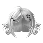 🍀Y2K Spikey Buns w Black Clips (White)