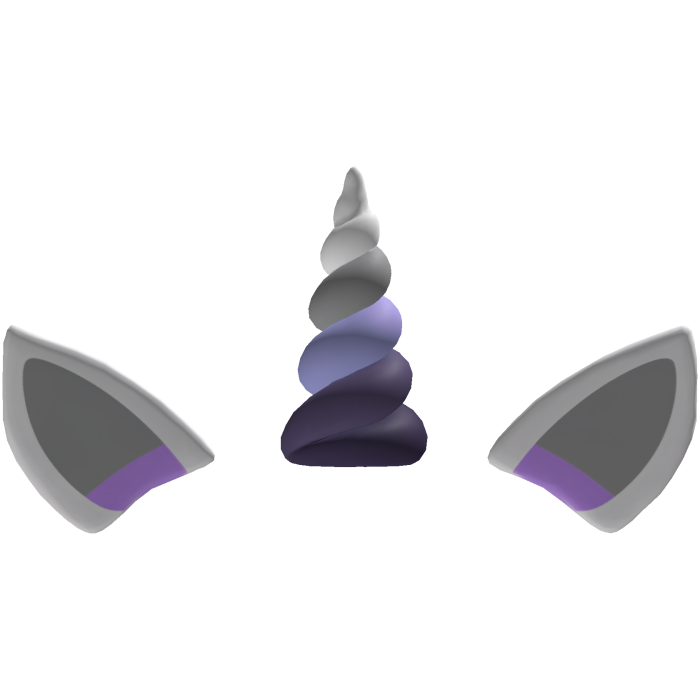 Gray Unicorn Horns w/ Ears 