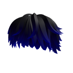 Fluffy Bangs Black n Blue Hair