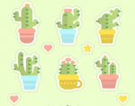 Cute Cactus Family