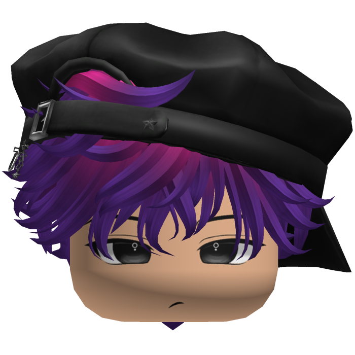 Cute Boy Purple Pink hair with a cap Y2K