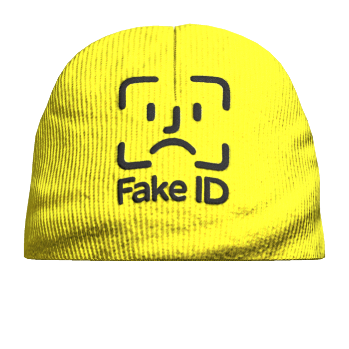 Yellow ‘FAKE ID’ Beanie Hat
