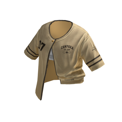 Y2K Cropped Base Ball Jersey - Sand