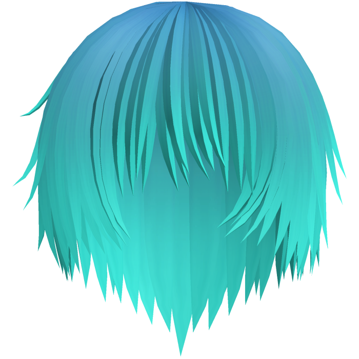 emo nerdy shy school boy hair in mermaid blue