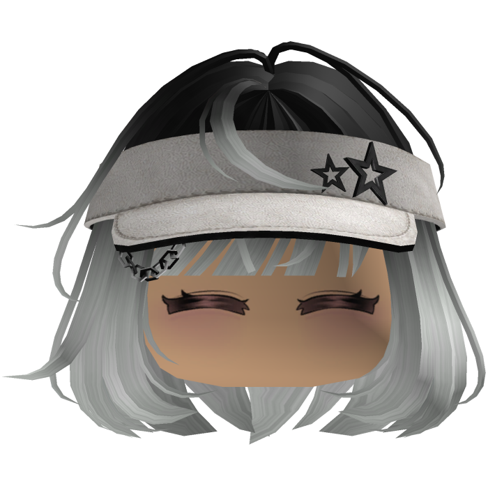 Cute emo y2k hair fluffy (white)