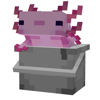 Pink Axolotl Backpack in 3D Pixel Cube