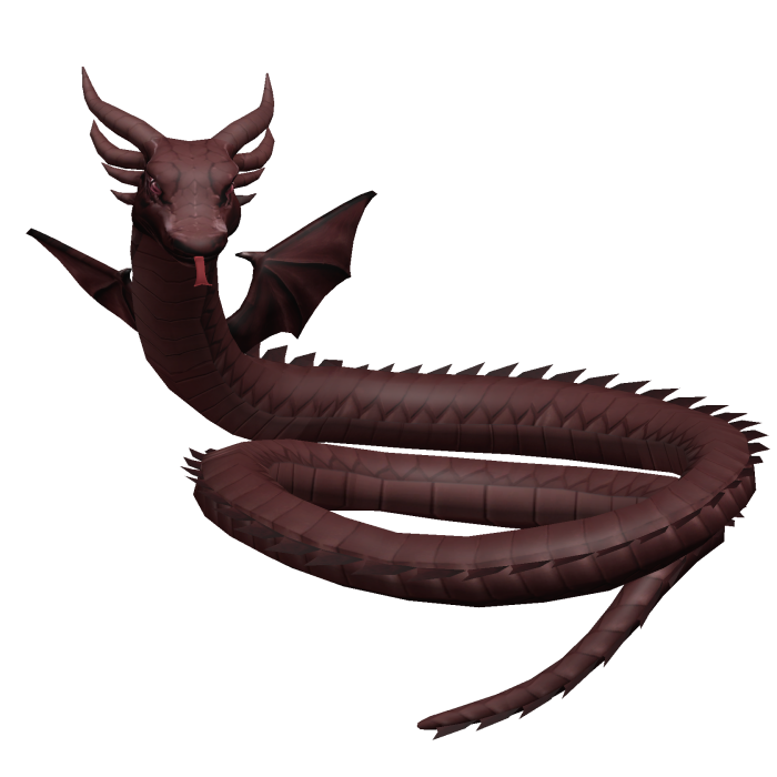 Maroon dragon wrapped around neck