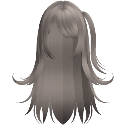 Soft Ash Grey Anime Ponytail Long Hair W Bangs Roblox item