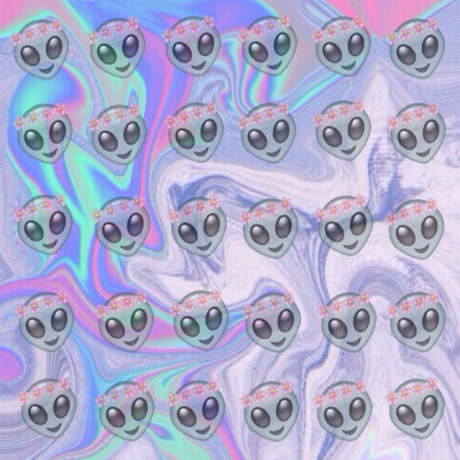 |Pastel with Alien's Wearing Flower Crowns| Roblox decal
