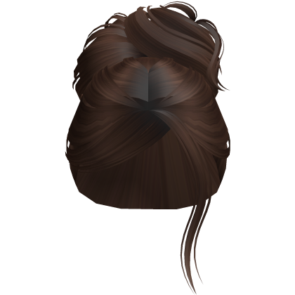 Sleek High Bun Parted Bangs (Dark Brown) 