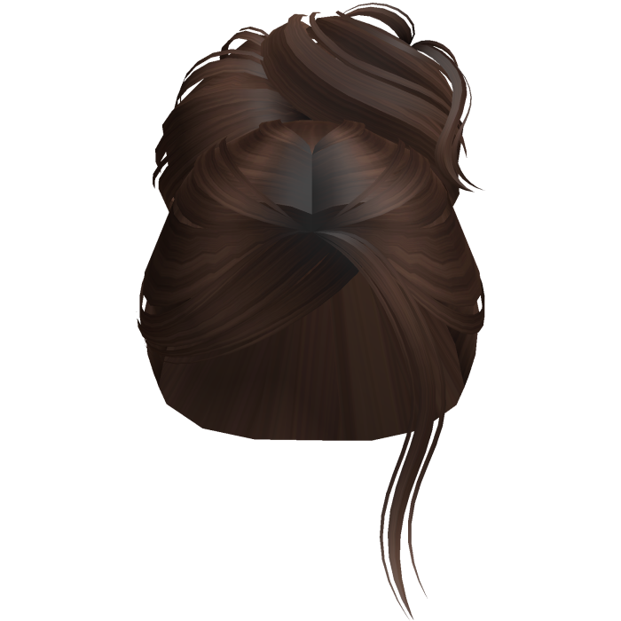 Sleek High Bun Parted Bangs (Dark Brown) 