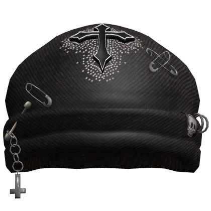 Grunge Chained Beanie With Cross (Black) Roblox item