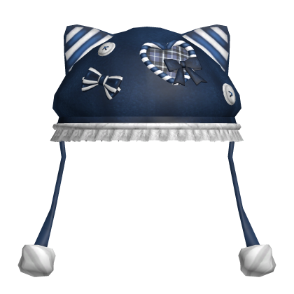 Cute Christmas Candycane Cat Hat in Blue